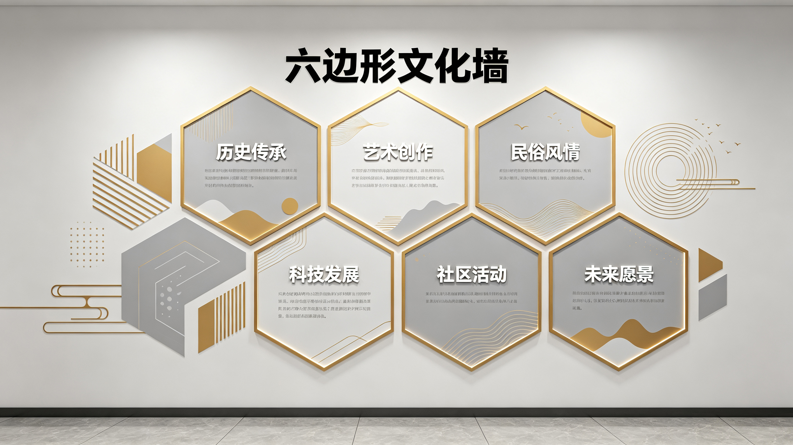 津市企业文化墙 | 六边形信息美学